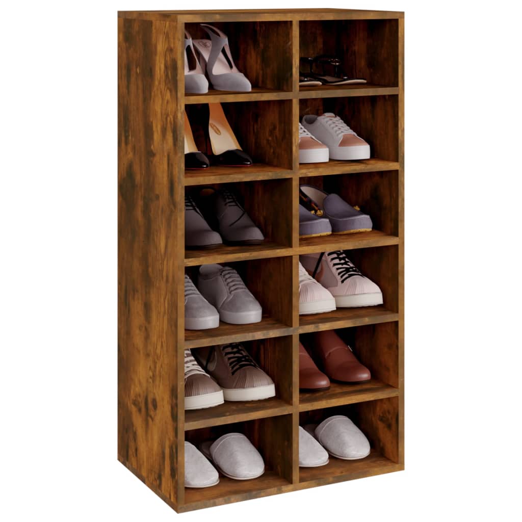 Vidaxx Schuhregal 54x34x100,5 cm verarbeitetes Holz, geräucherte Eiche