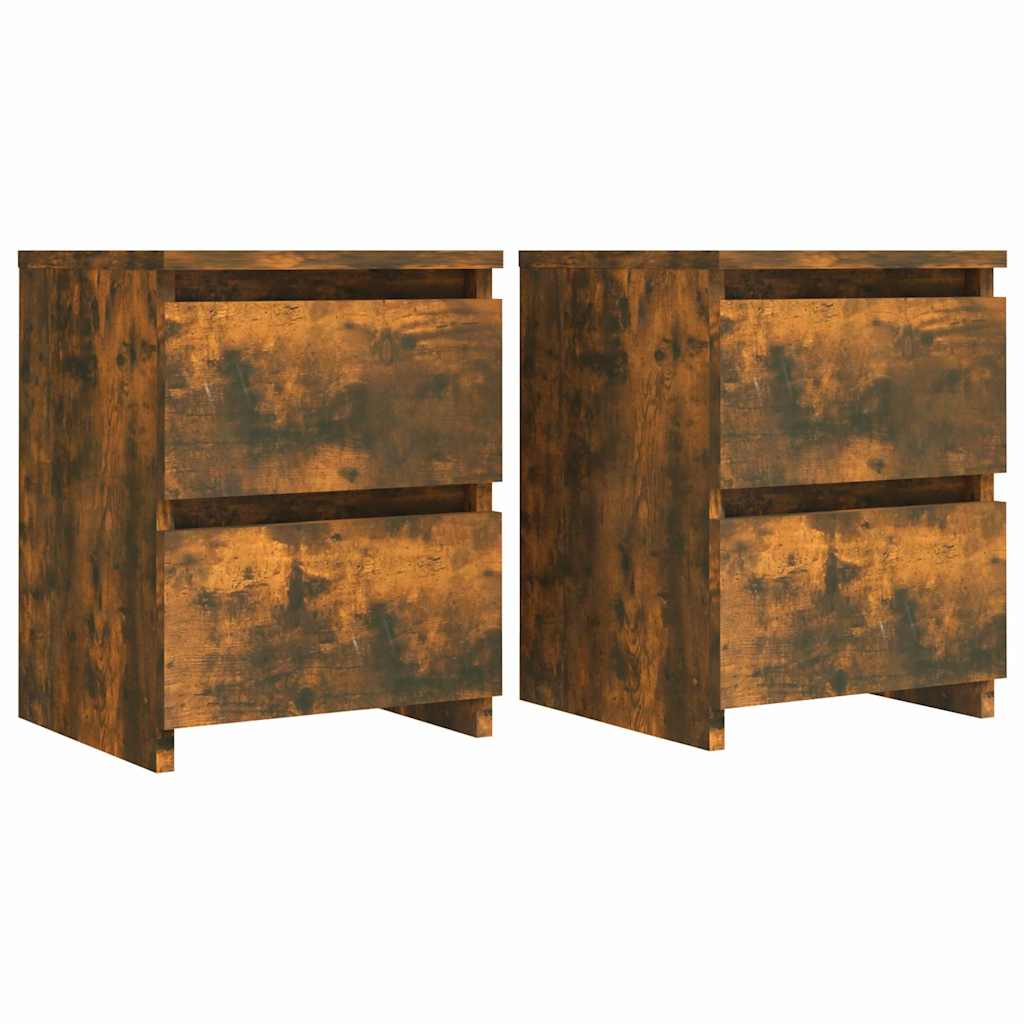 Vidaxl nachtkastjes 2 stuks gerookt eiken 30x30x40 cm bewerkt hout