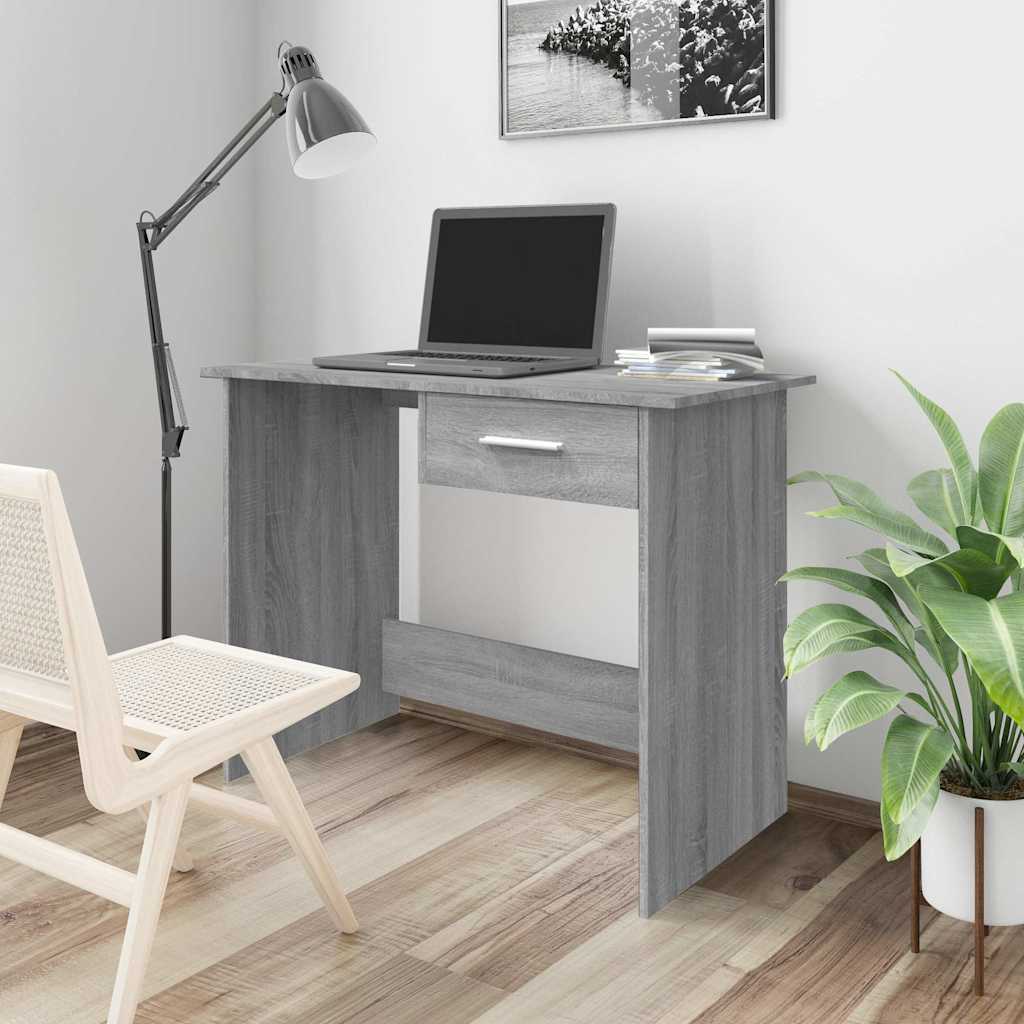Vidaxl bureau 100x50x76 cm bewerkt hout grijs sonoma eikenkleurig