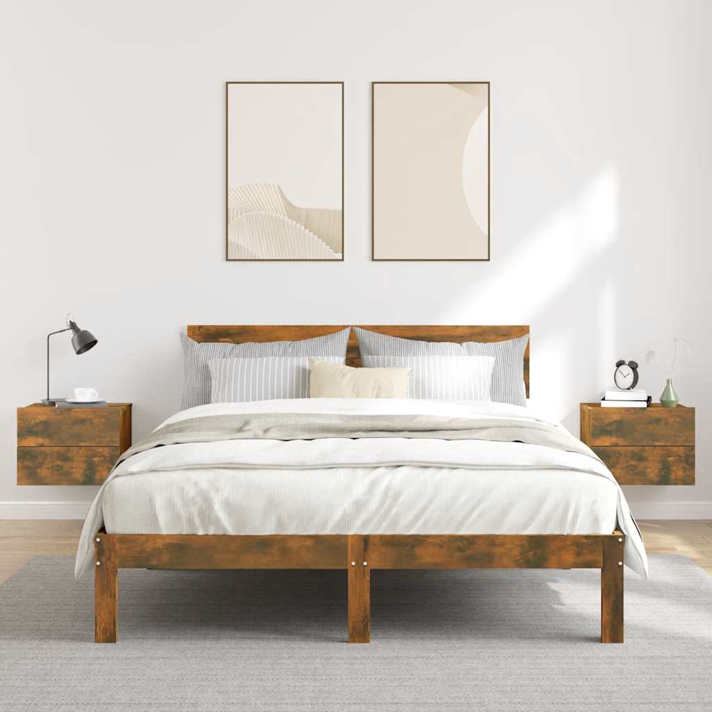 Vidaxl nachtkastjes 2 st 40x30x30 cm bewerkt hout gerookt eikenkleurig