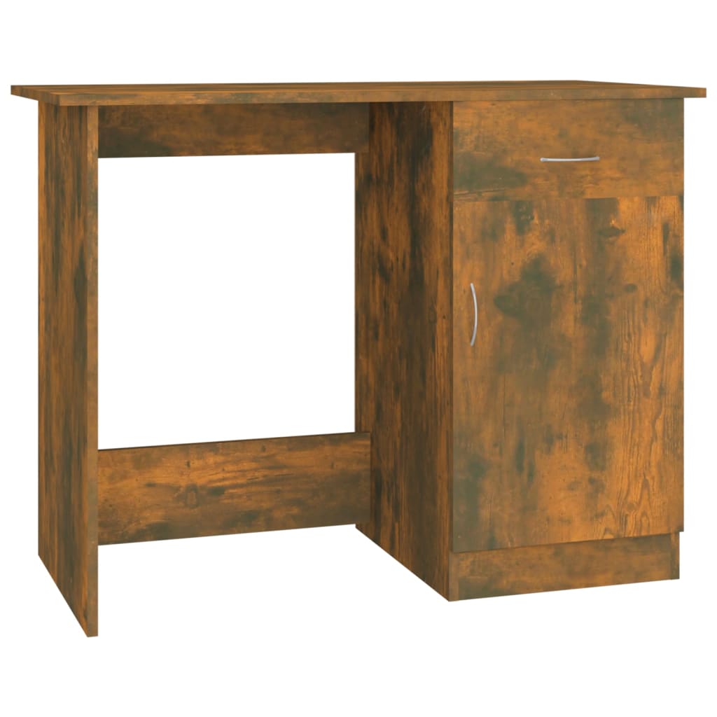 Vidaxl bureau 100x50x76 cm bewerkt hout gerookt eikenkleurig