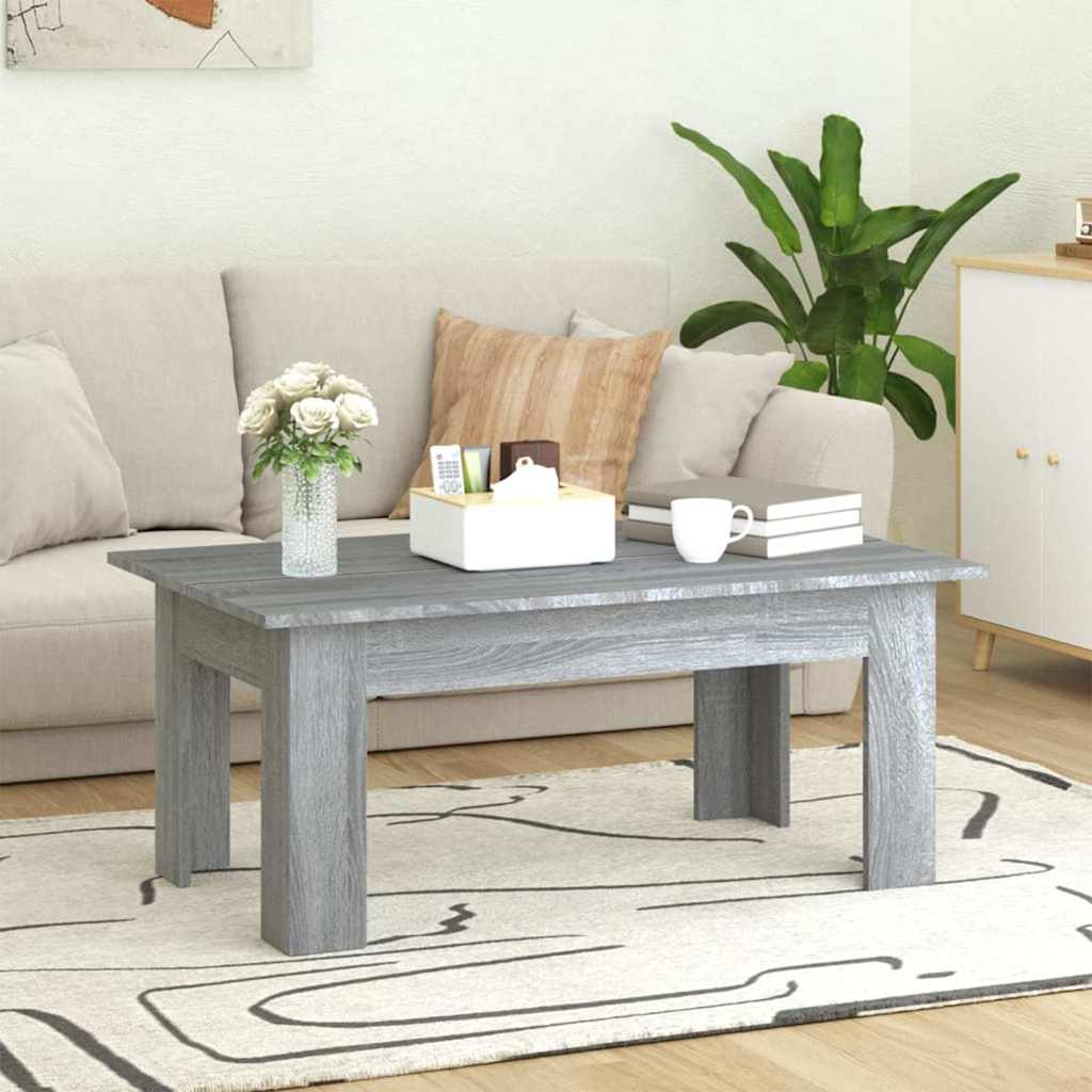 Vidaxl salontafel 100x60x42 cm bewerkt hout grijs sonoma eikenkleurig
