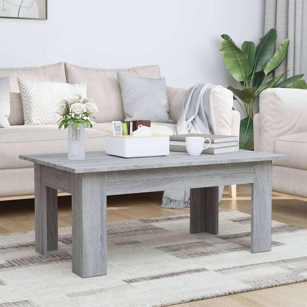 Vidaxl salontafel 100x60x42 cm bewerkt hout grijs sonoma eikenkleurig
