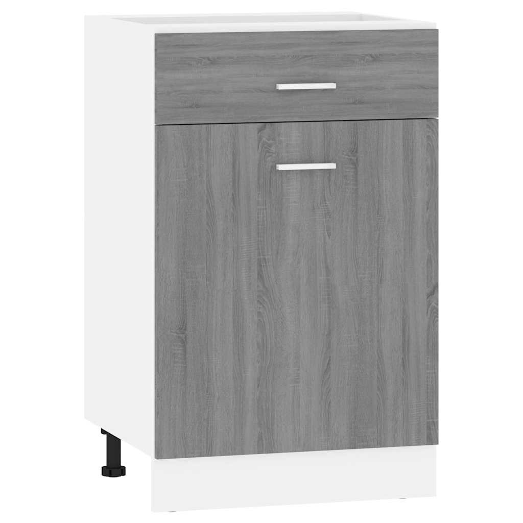 Vidaxl onderkast met lade lyon 50x46x81,5 cm bewerkt hout grijs sonoma
