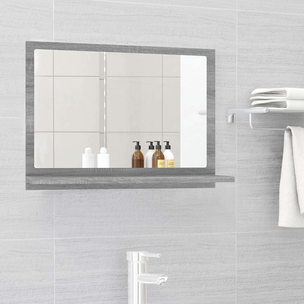 Vidaxl badkamerspiegel 60x10,5x37 cm bewerkt hout grijs sonoma eiken
