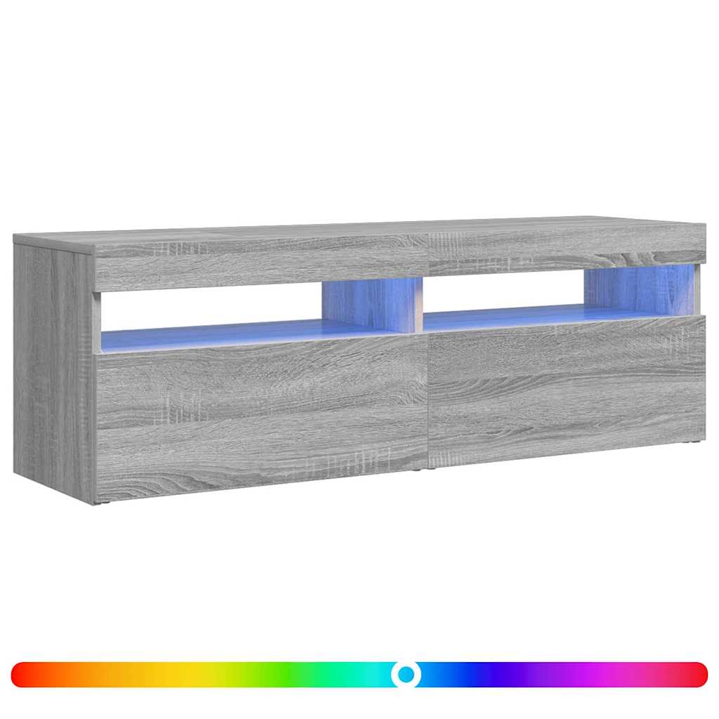 Vidaxl tv-meubel met led-verlichting 120x35x40 cm grijs sonoma eiken