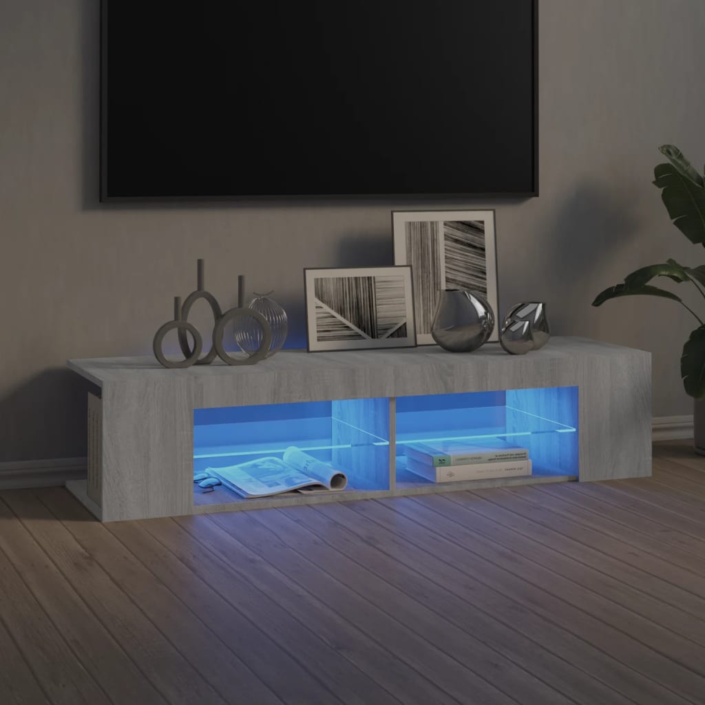 Vidaxl tv-meubel met led-verlichting 135x39x30 cm grijs sonoma eiken