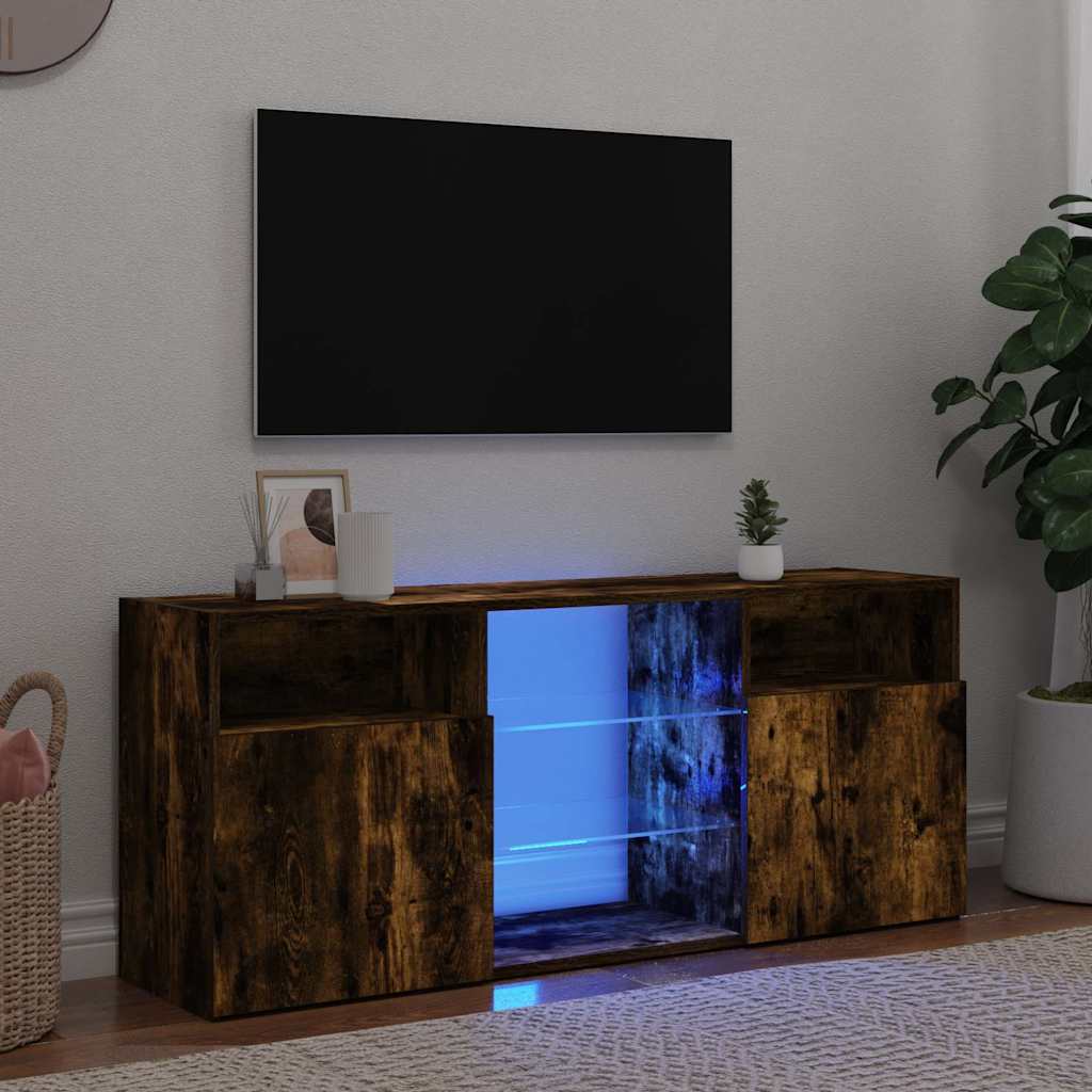 Vidaxl tv-meubel met led-verlichting 120x30x50 cm gerookt eikenkleurig