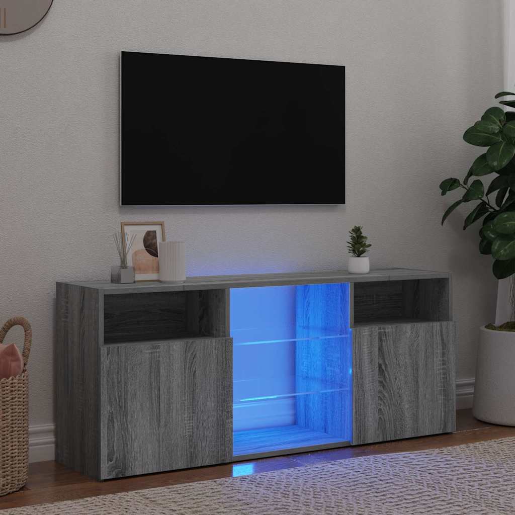 Vidaxl tv-meubel met led-verlichting 120x30x50 cm grijs sonoma eiken