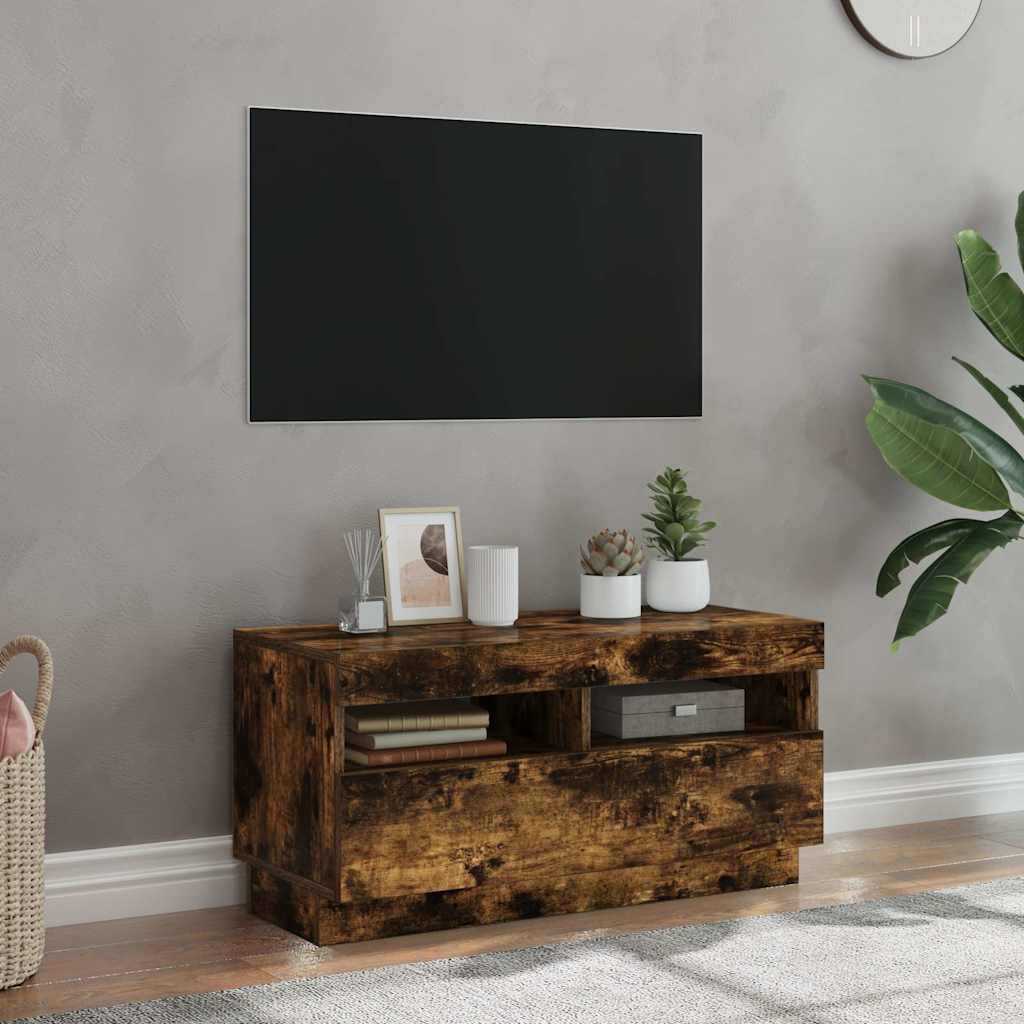Vidaxl tv-meubel met led-verlichting 80x35x40 cm gerookt eikenkleurig