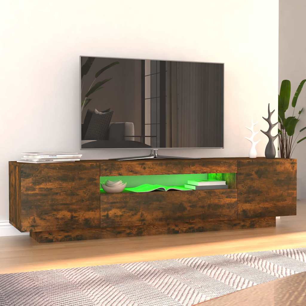 Vidaxl tv-meubel met led-verlichting 160x35x40 cm gerookt eikenkleurig