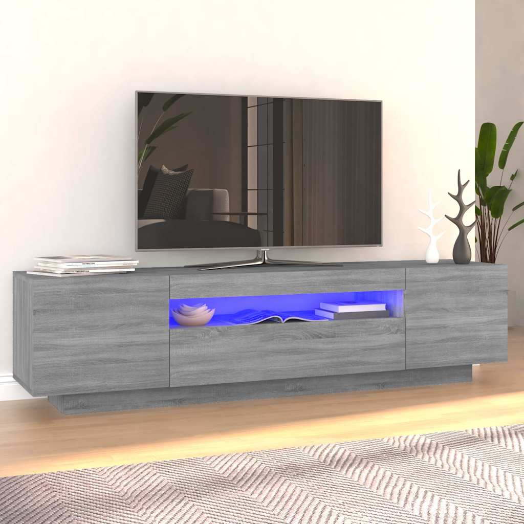 Vidaxl tv-meubel met led-verlichting 160x35x40 cm grijs sonoma eiken
