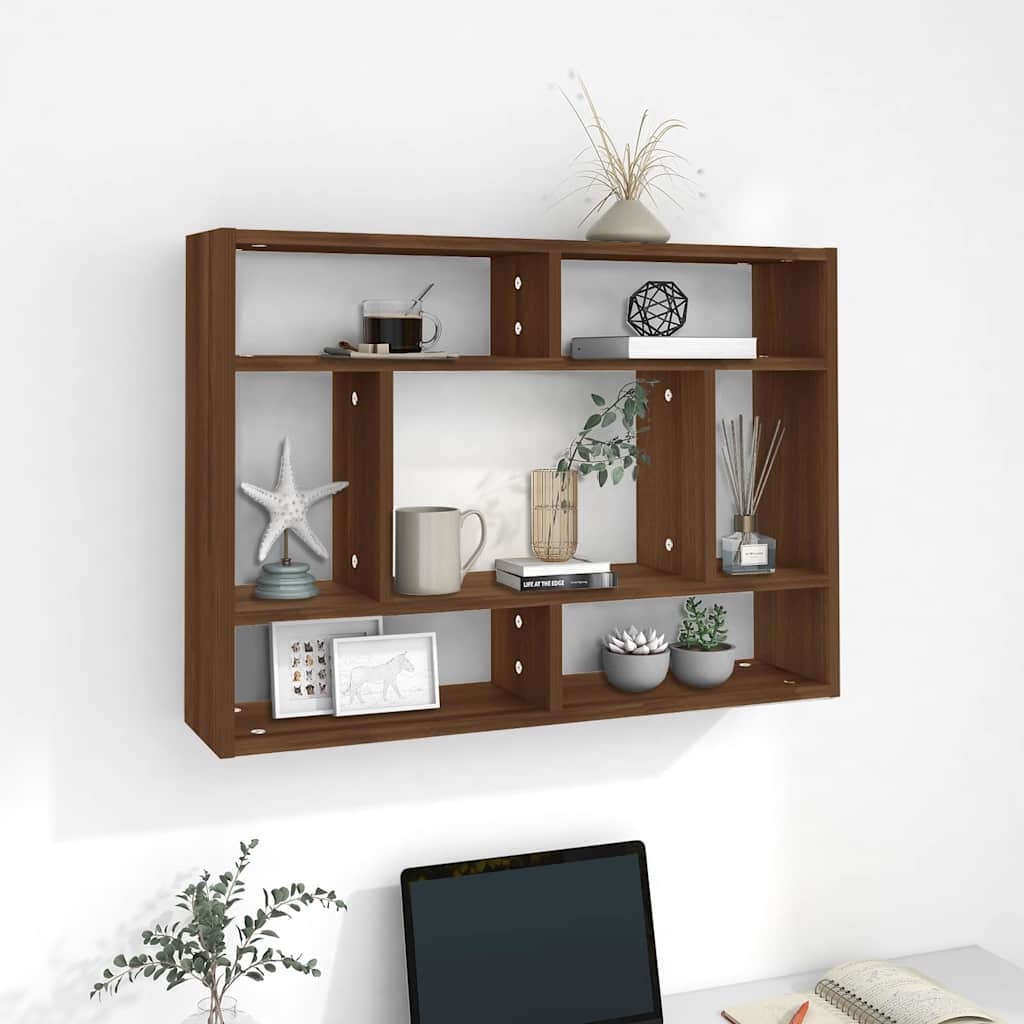 Vidaxl wandschap 75x16x55 cm bewerkt hout bruin eikenkleur