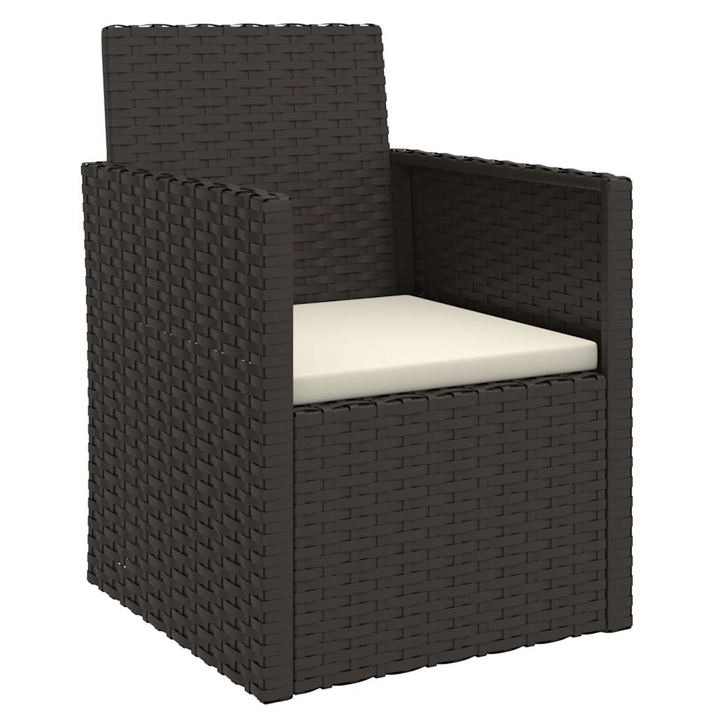 Vidaxl 4-delige loungeset met kussens poly rattan zwart
