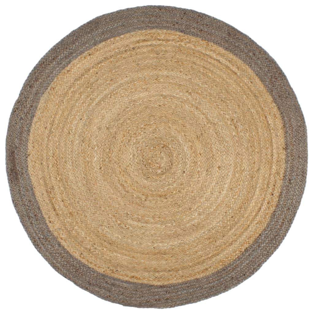 Vidaxx-Teppich handgefertigt mit grauem Rand 180 cm Jute