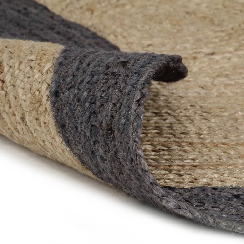 VidaXL-Teppich handgefertigt mit dunkelgrauem Rand 210 cm Jute