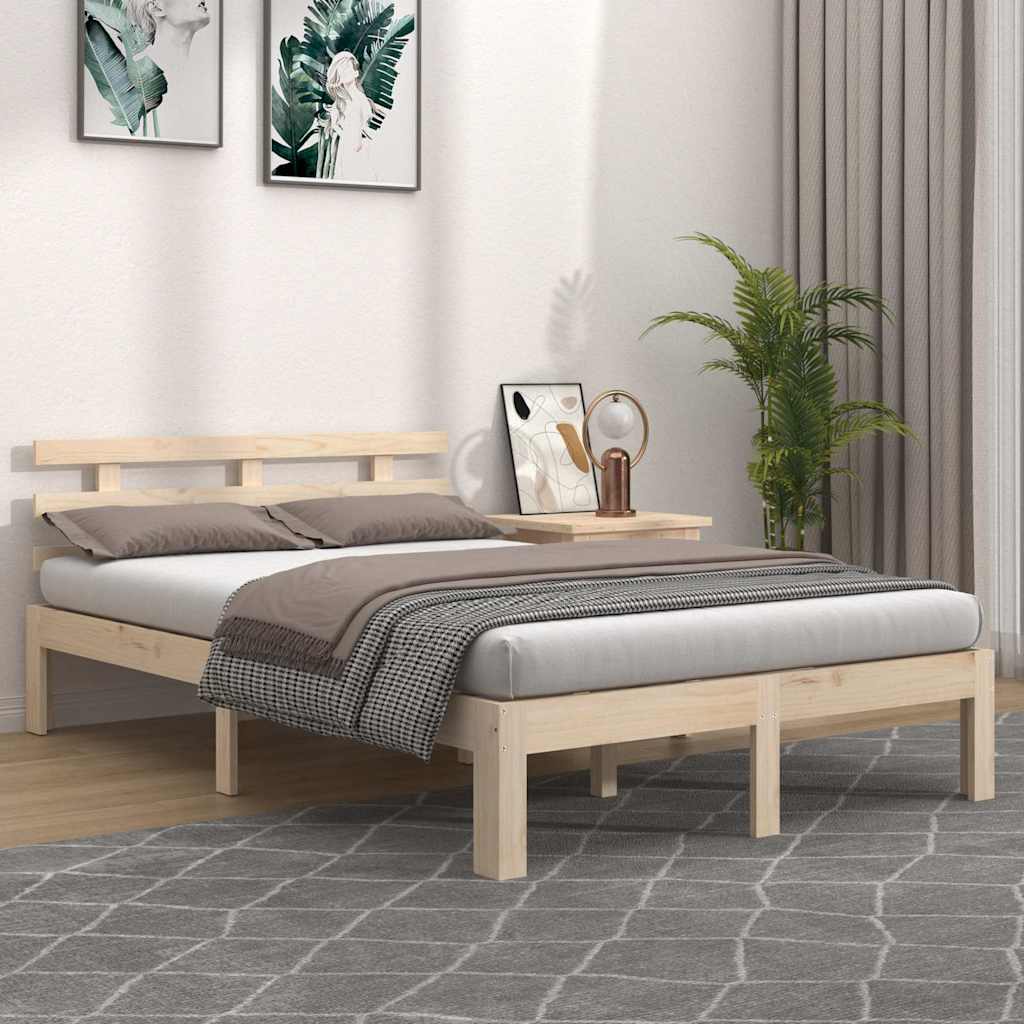 Vidaxl bedframe massief hout 135x190 cm double