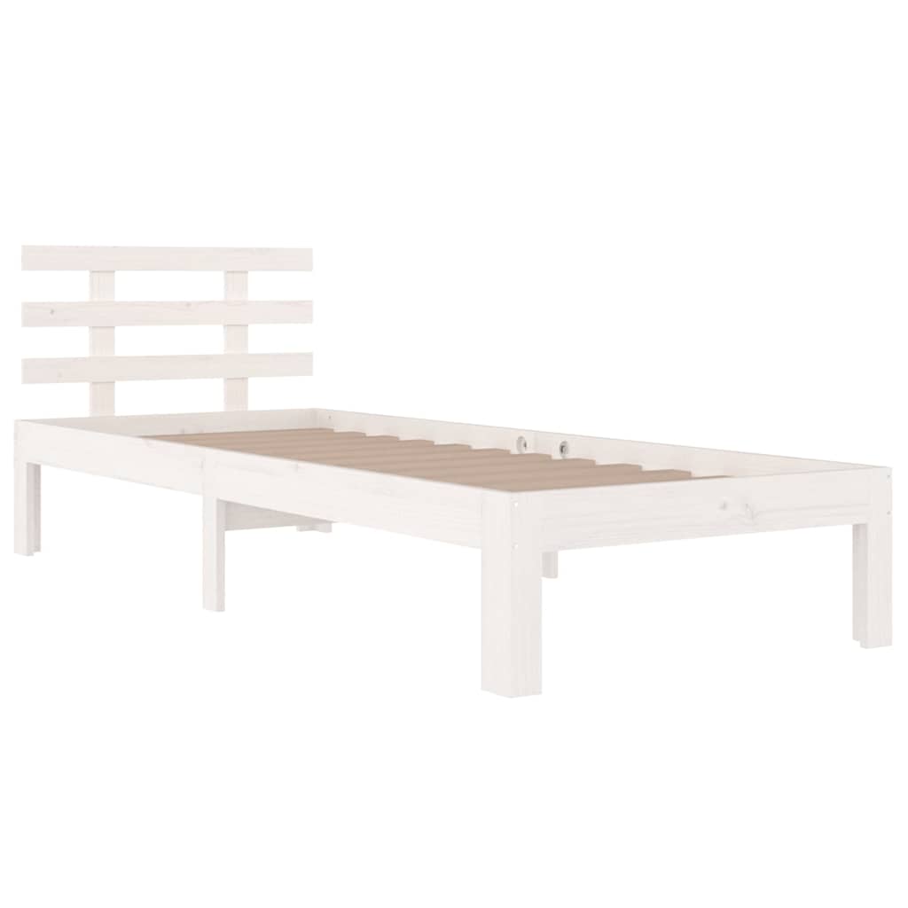 Vidaxl bedframe massief hout wit 90x200 cm