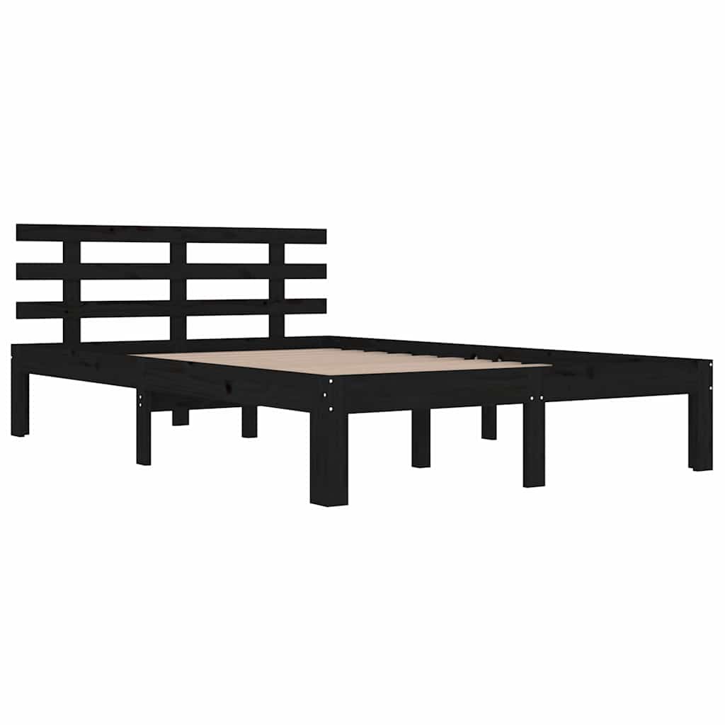 Vidaxl bedframe massief hout zwart 200x200 cm