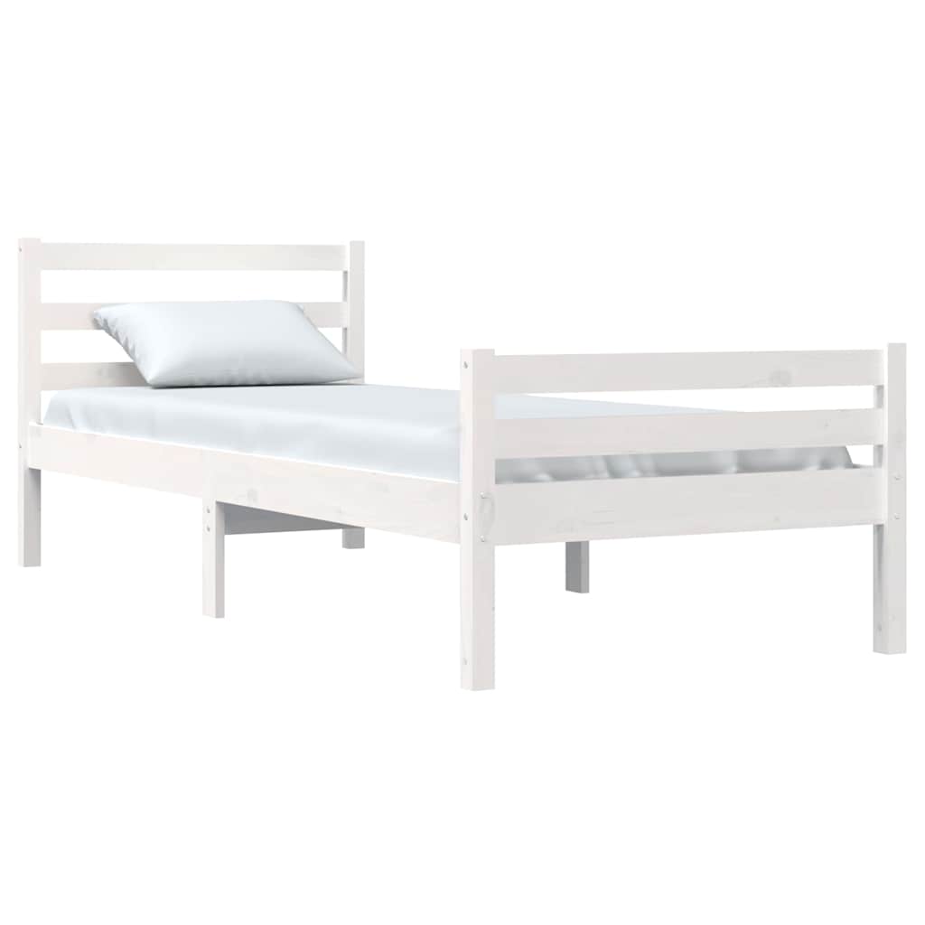 Vidaxl bedframe massief hout wit 100x200 cm