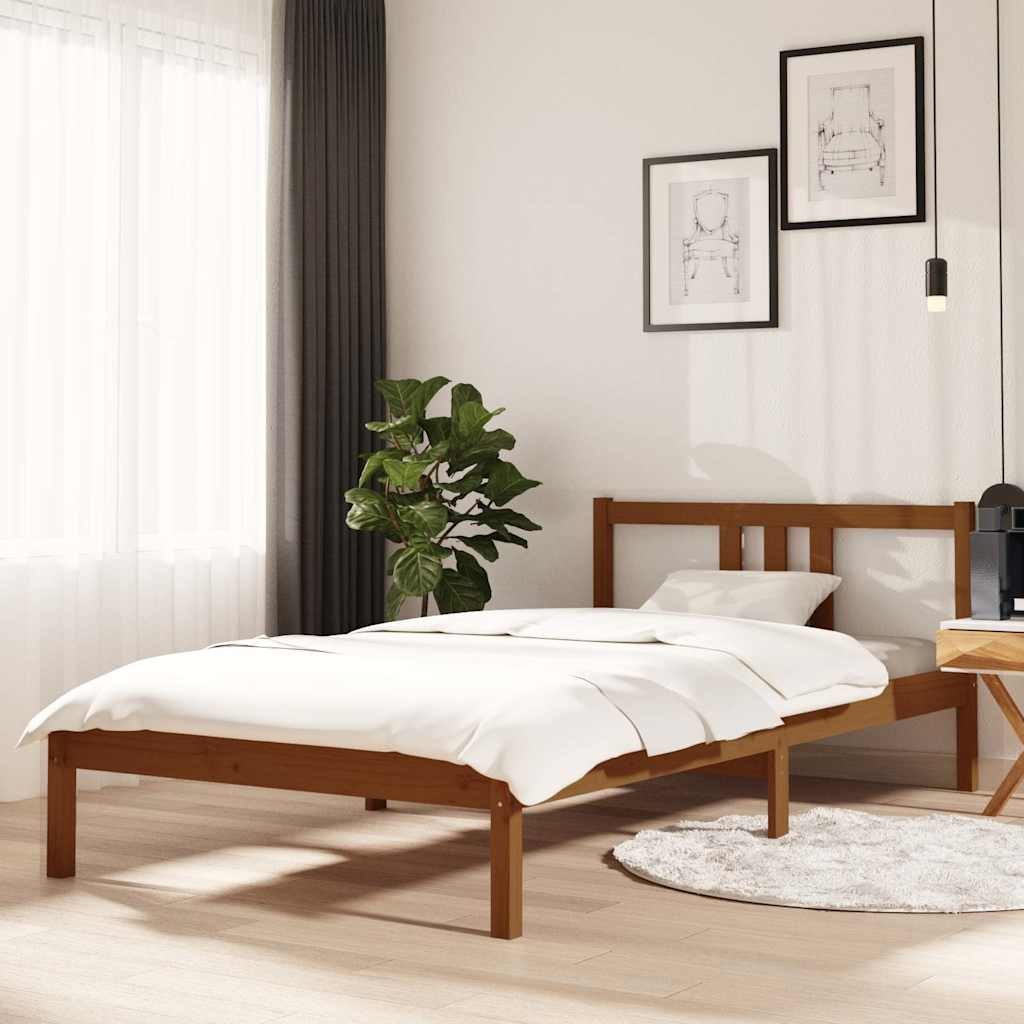 Vidaxl bedframe massief hout honingbruin 100x200 cm