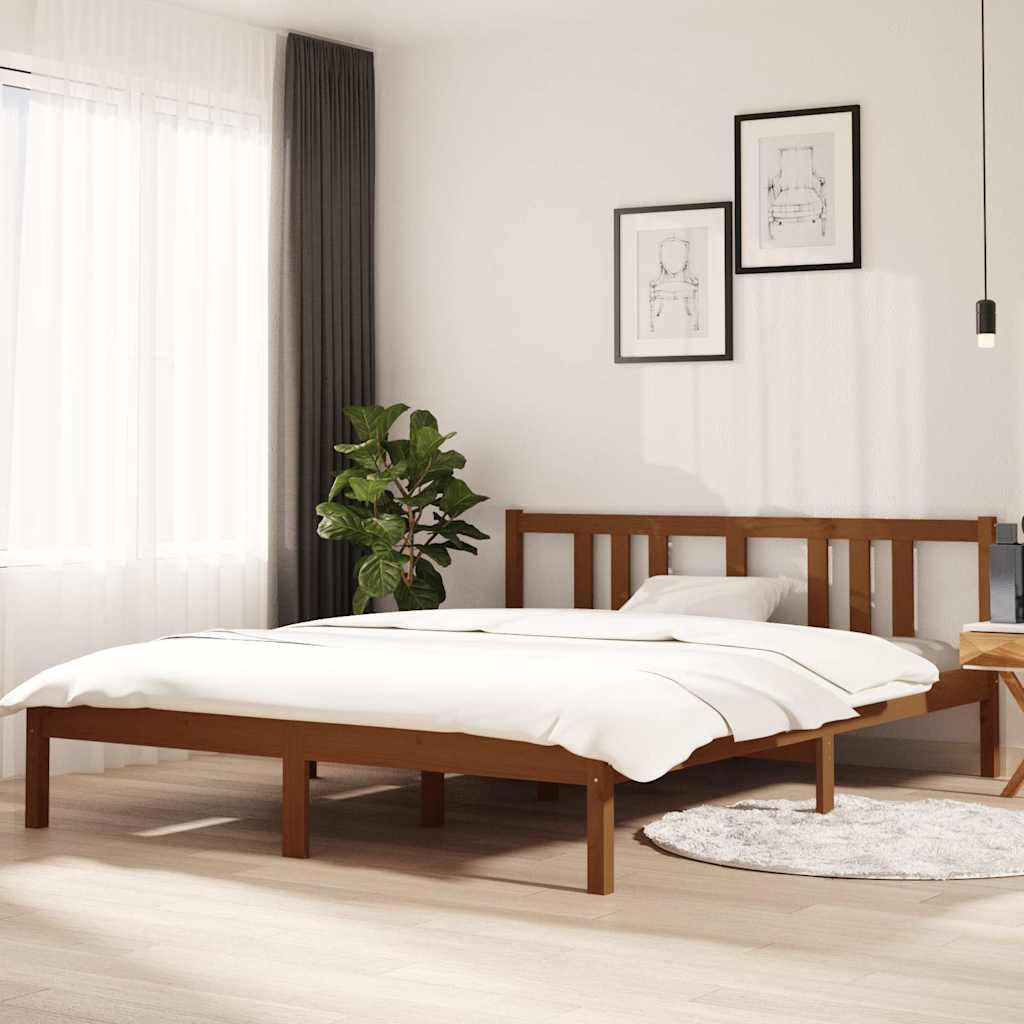 Vidaxl bedframe massief hout honingbruin 150x200 cm