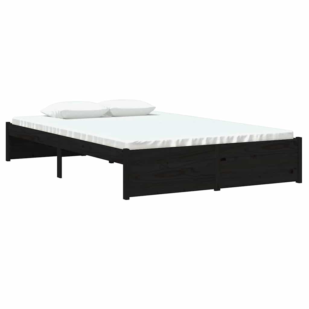 Vidaxl bedframe massief hout zwart 120x190 cm