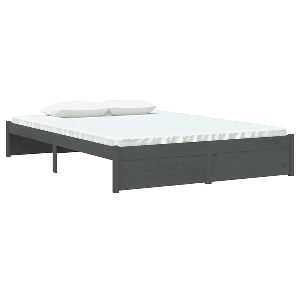 Vidaxl bedframe massief hout grijs 140x200 cm