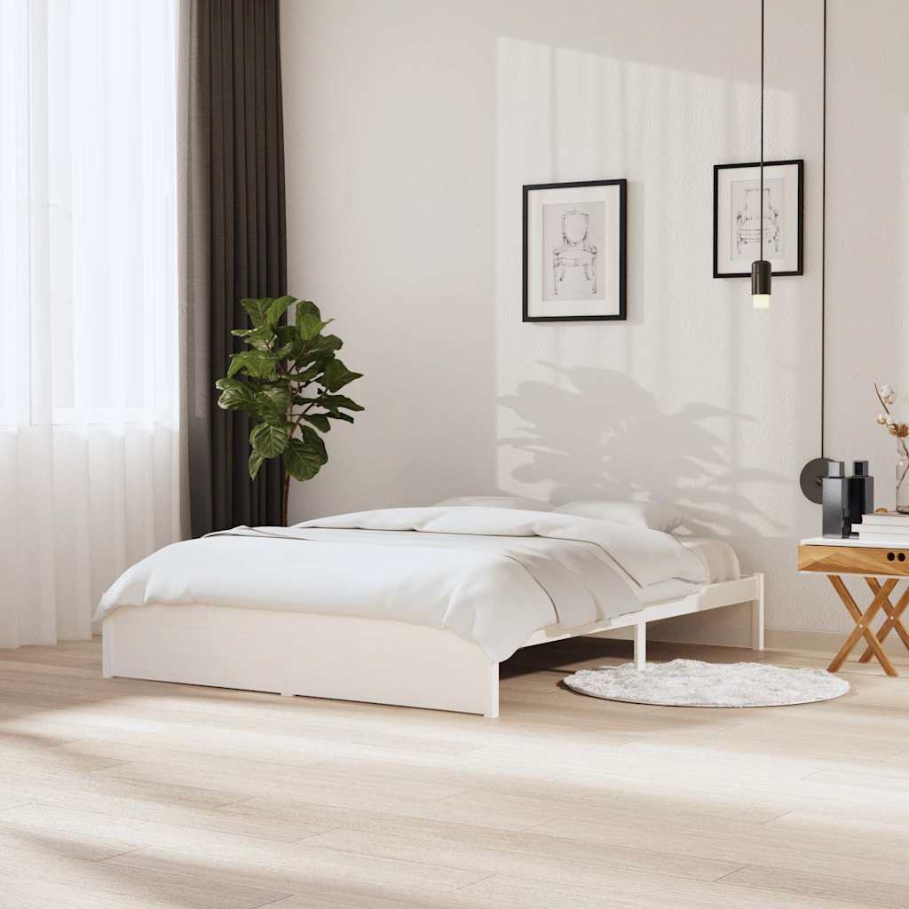 Vidaxl bedframe massief hout wit 160x200 cm
