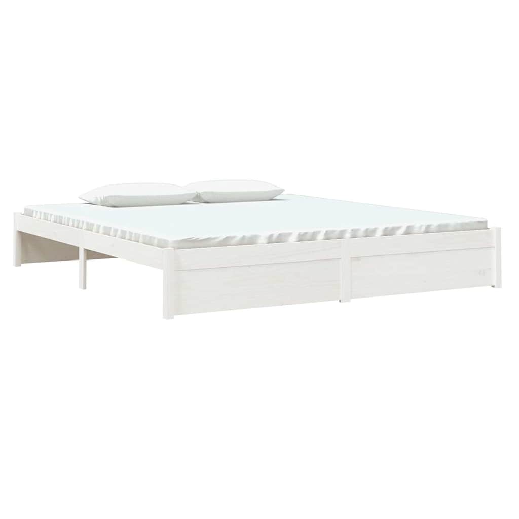 Vidaxl bedframe massief hout wit 180x200 cm