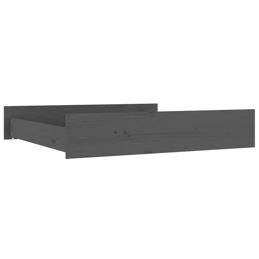 Vidaxl bedlades 2 st massief grenenhout grijs