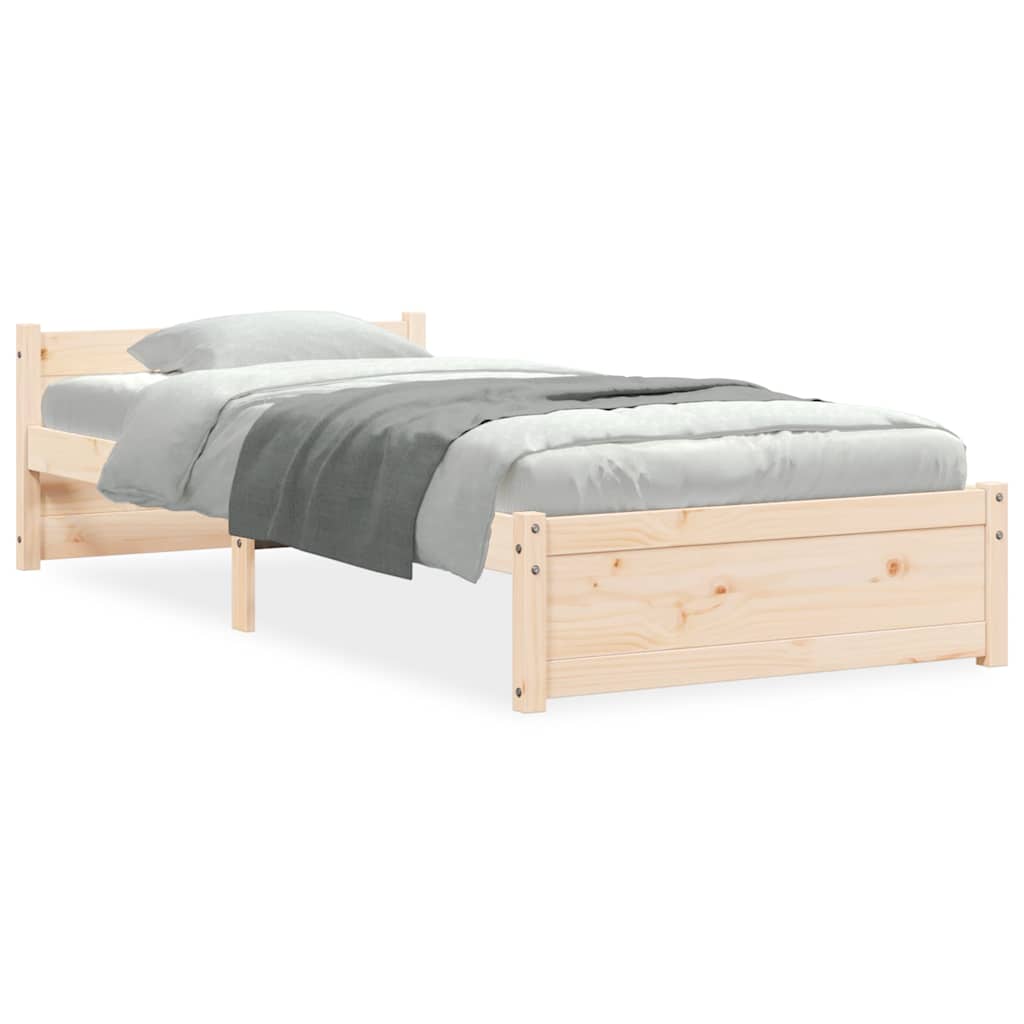 Vidaxl bedframe massief hout 75x190 cm