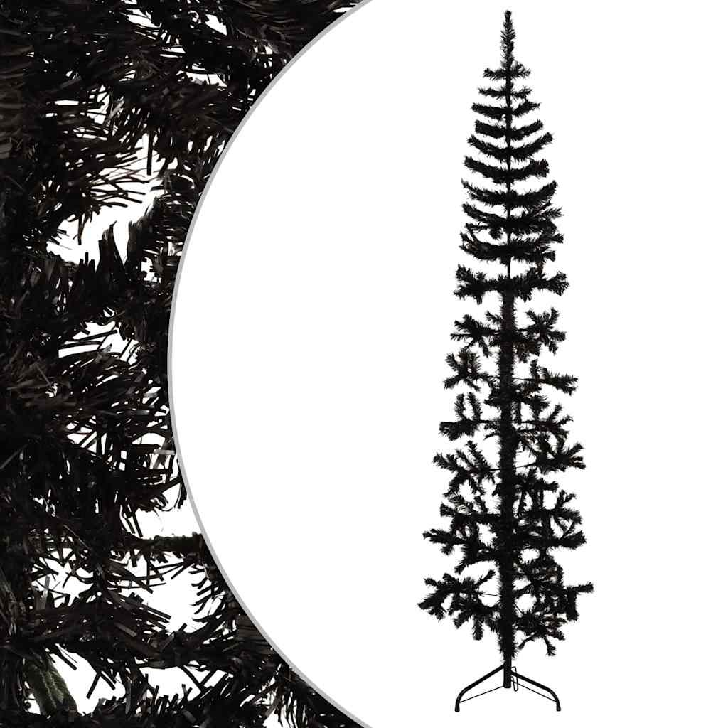 Vidaxl Kunstkerstboom Hälfte mit Standardschmaler 210 cm Schwarz