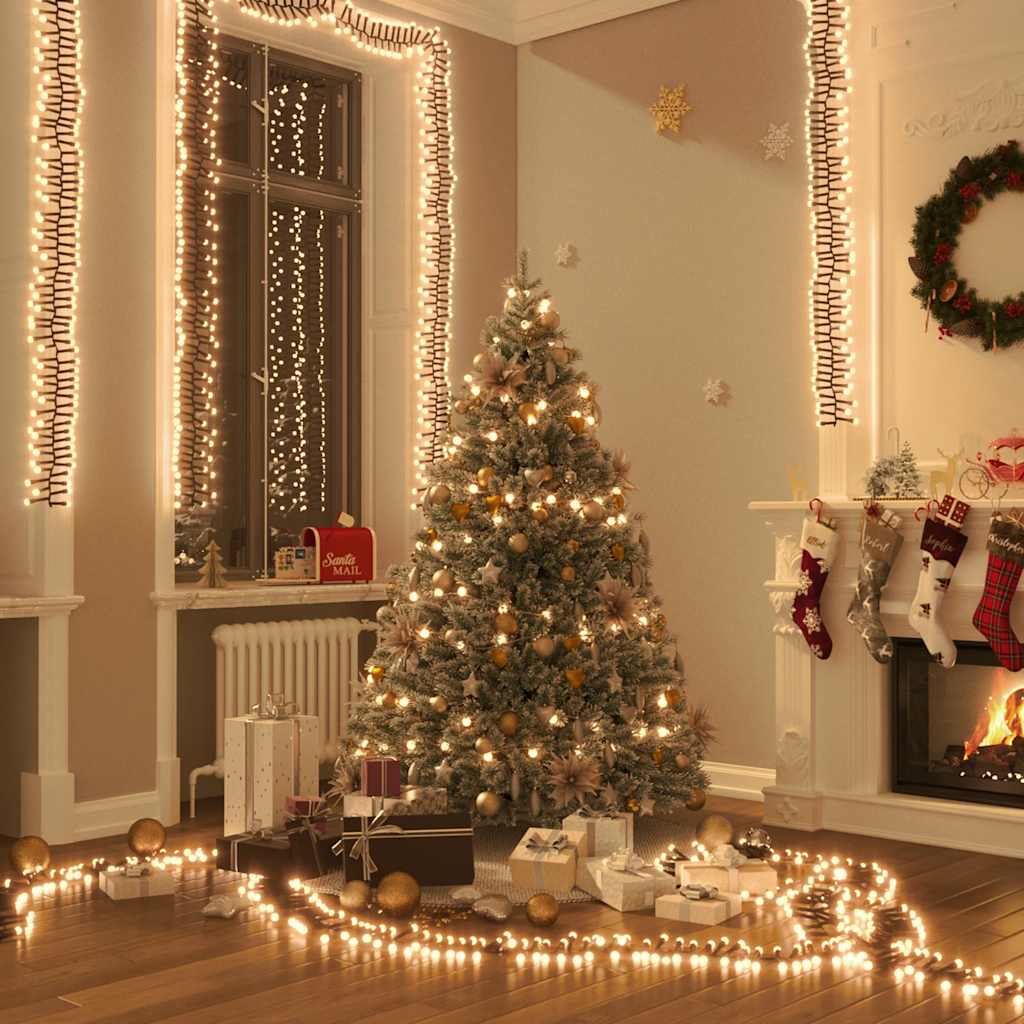Vidaxl Light Girland Cluster mit 2000 LEDs warm weiß 17 m PVC