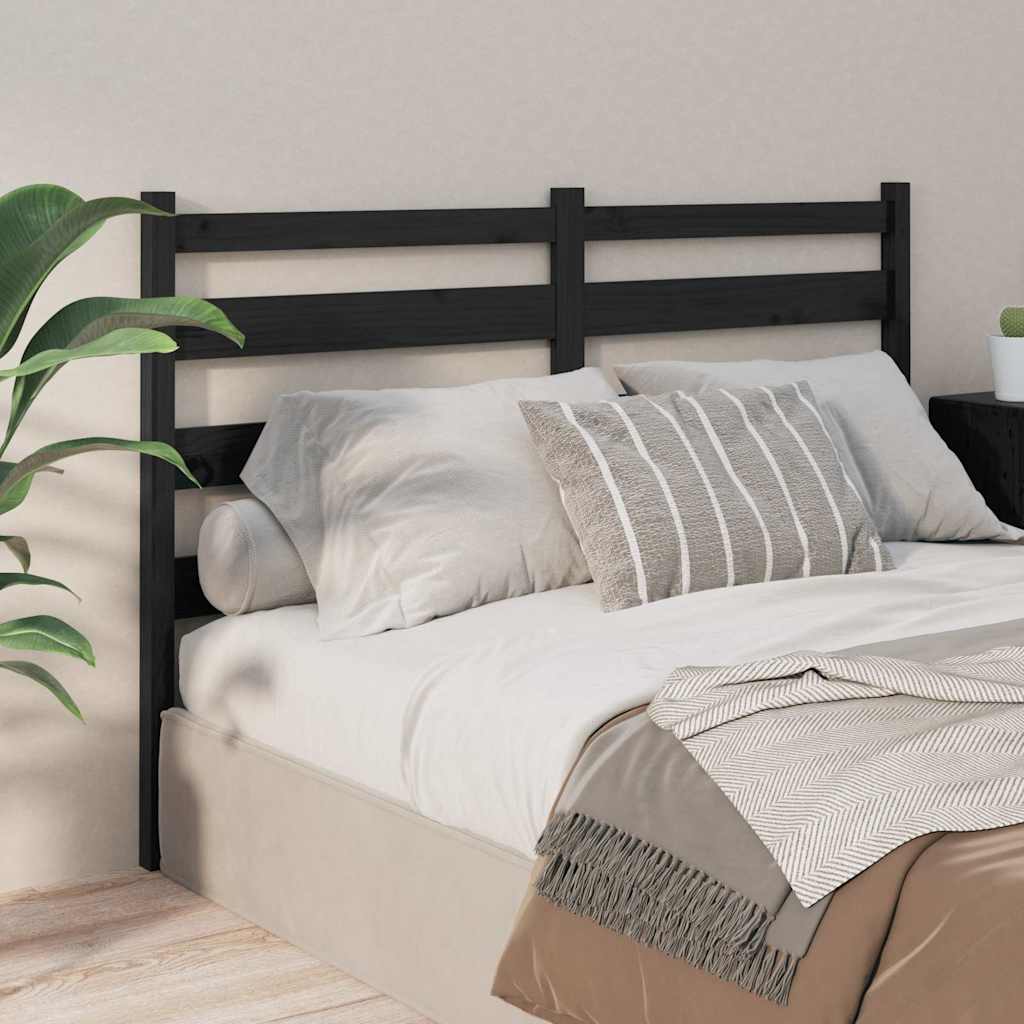 Vidaxl hoofdbord 186x4x100 cm massief grenenhout zwart