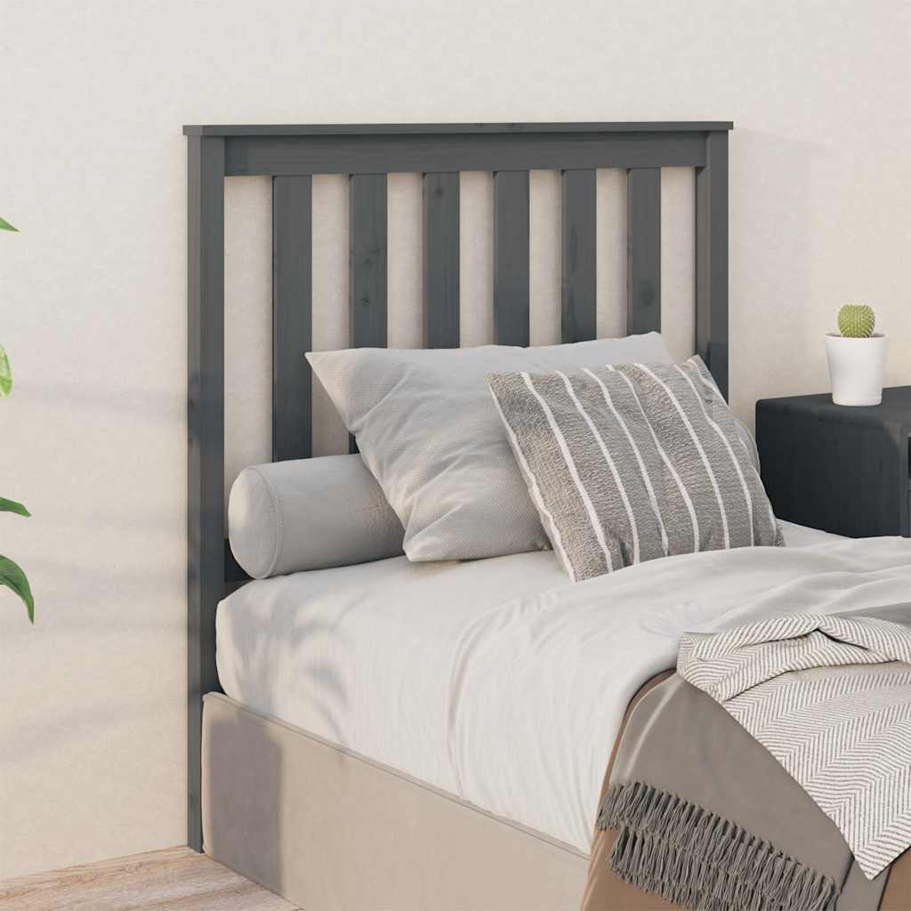 Vidaxl hoofdbord 96x6x101 cm massief grenenhout grijs