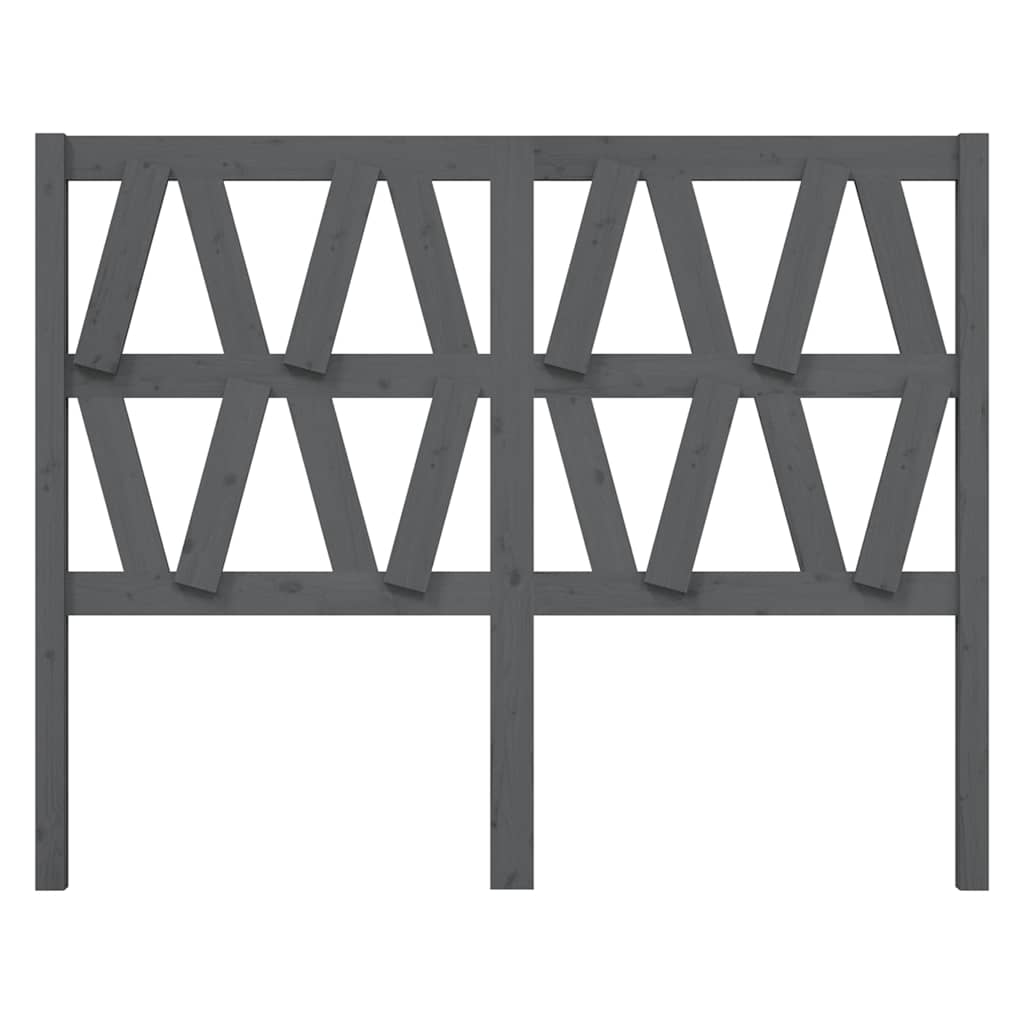 Vidaxl hoofdbord 126x4x100 cm massief grenenhout grijs