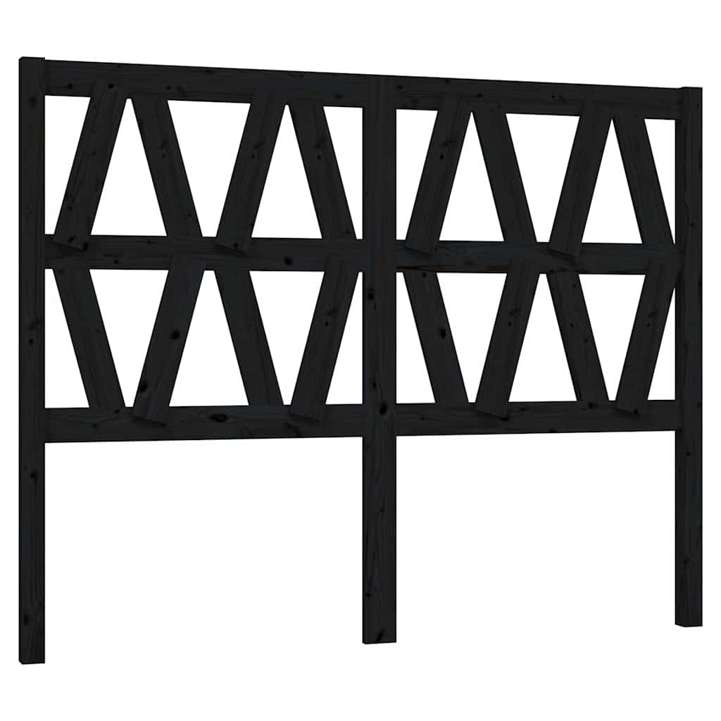 Vidaxl hoofdbord 126x4x100 cm massief grenenhout zwart
