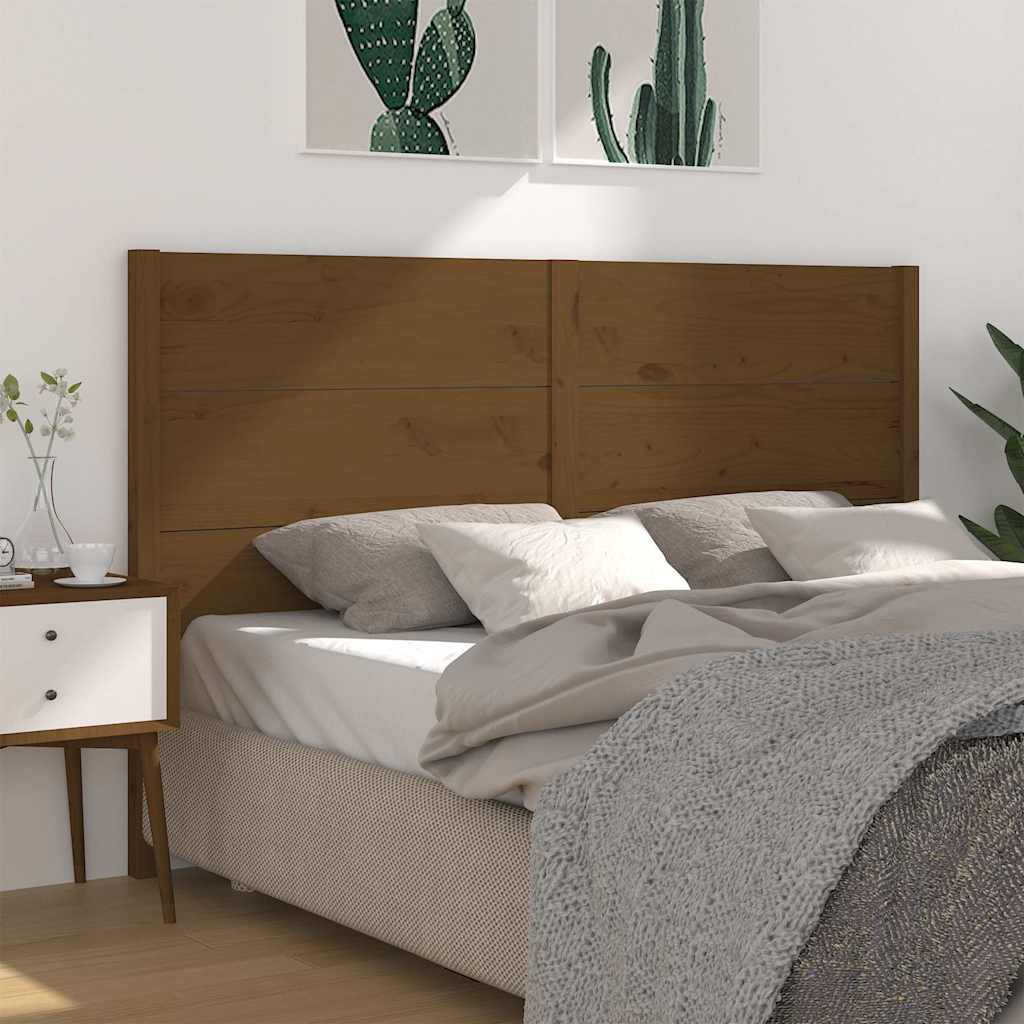 Vidaxl hoofdbord 126x4x100 cm massief grenenhout honingbruin