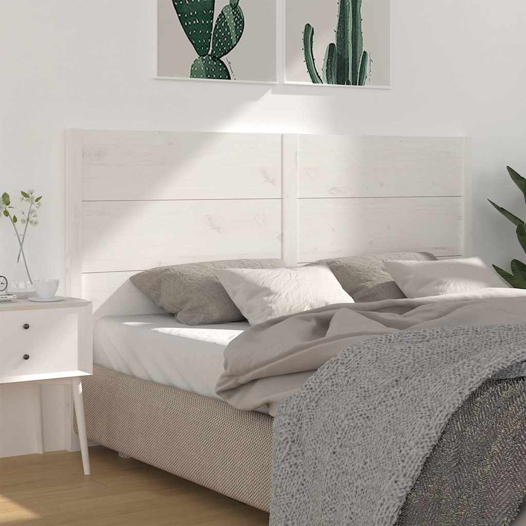 Vidaxl hoofdbord 146x4x100 cm massief grenenhout wit