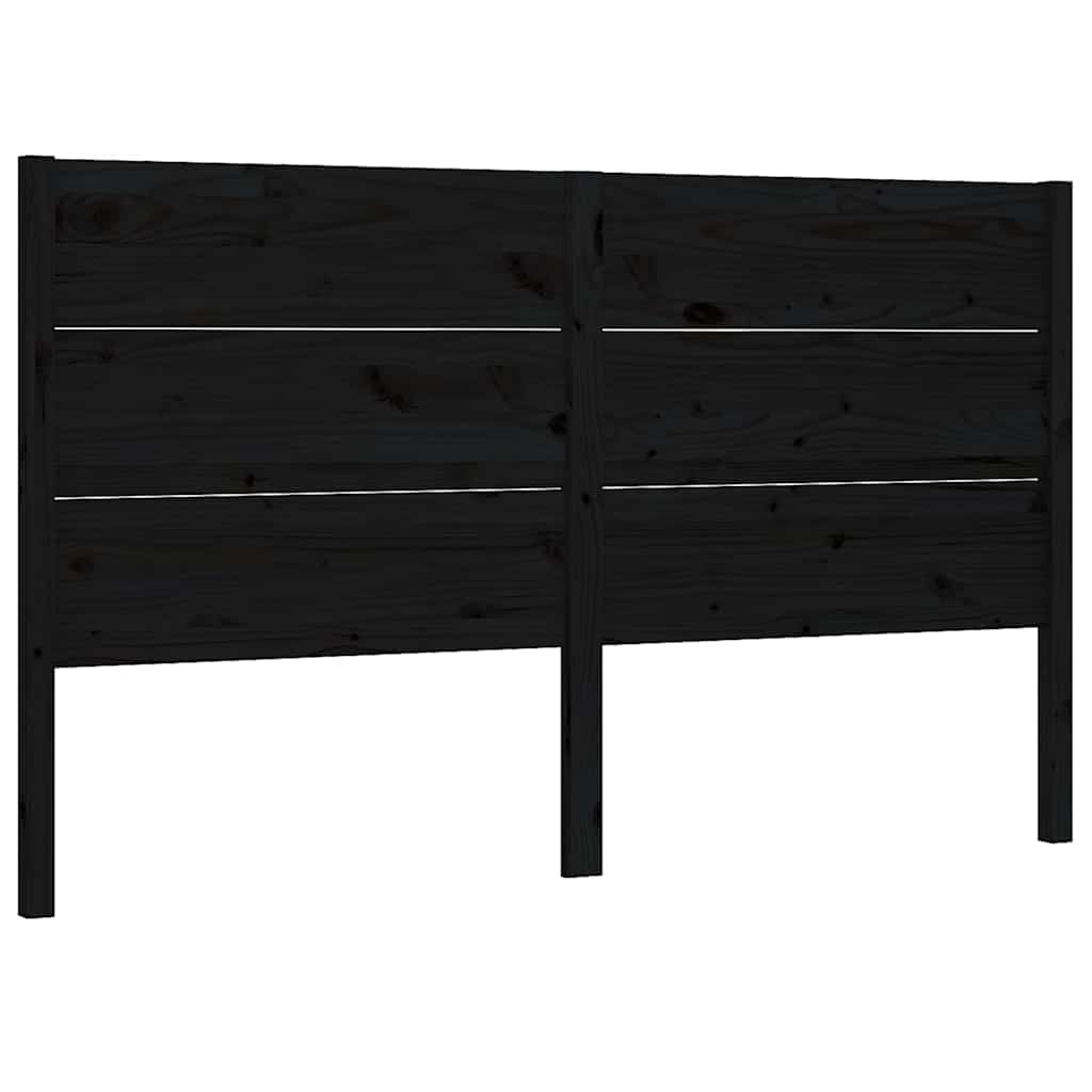 Vidaxl hoofdbord 206x4x100 cm massief grenenhout zwart
