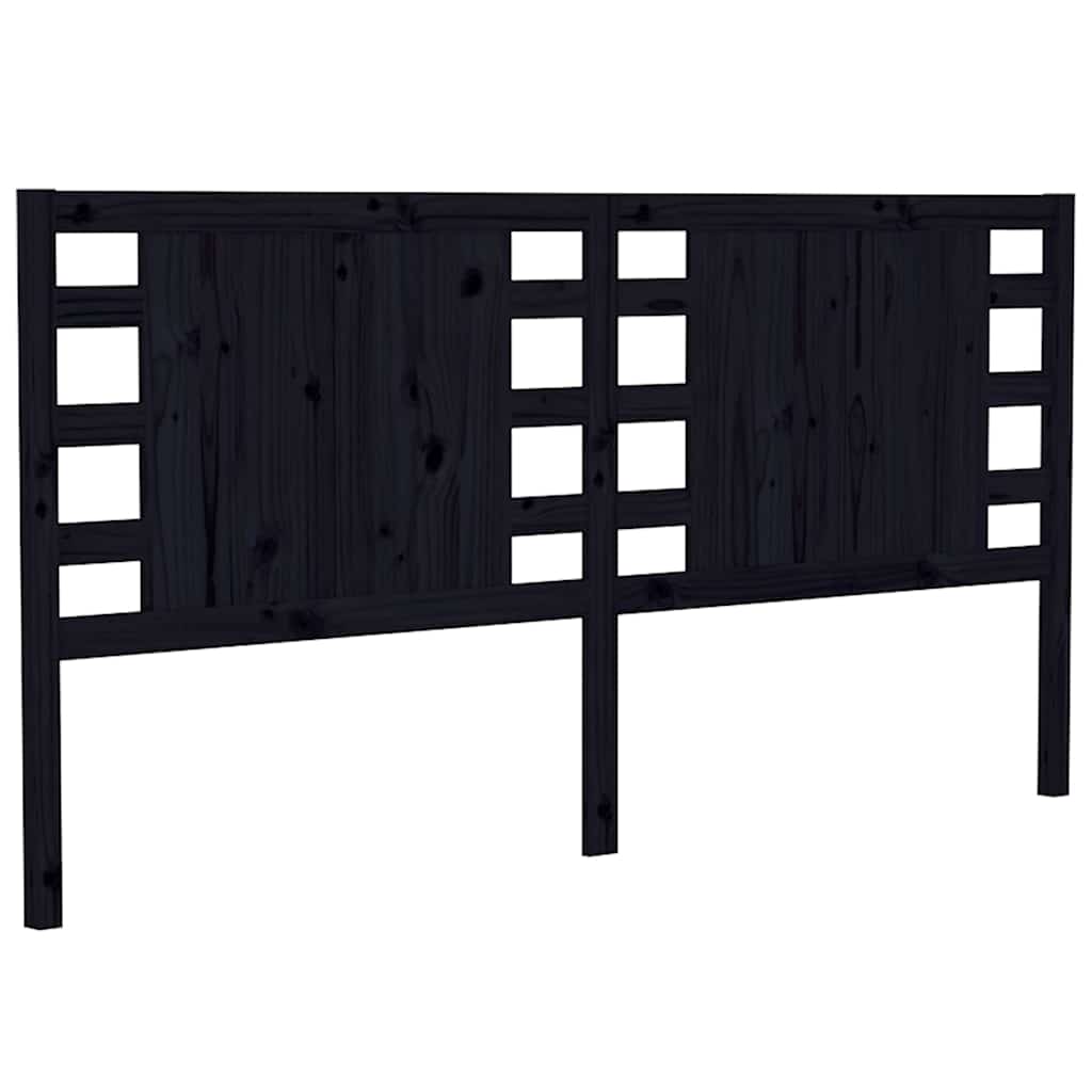Vidaxl hoofdbord 206x4x100 cm massief grenenhout zwart