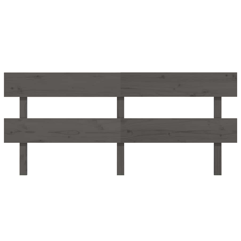 Vidaxl hoofdbord 204x3x81 cm massief grenenhout grijs