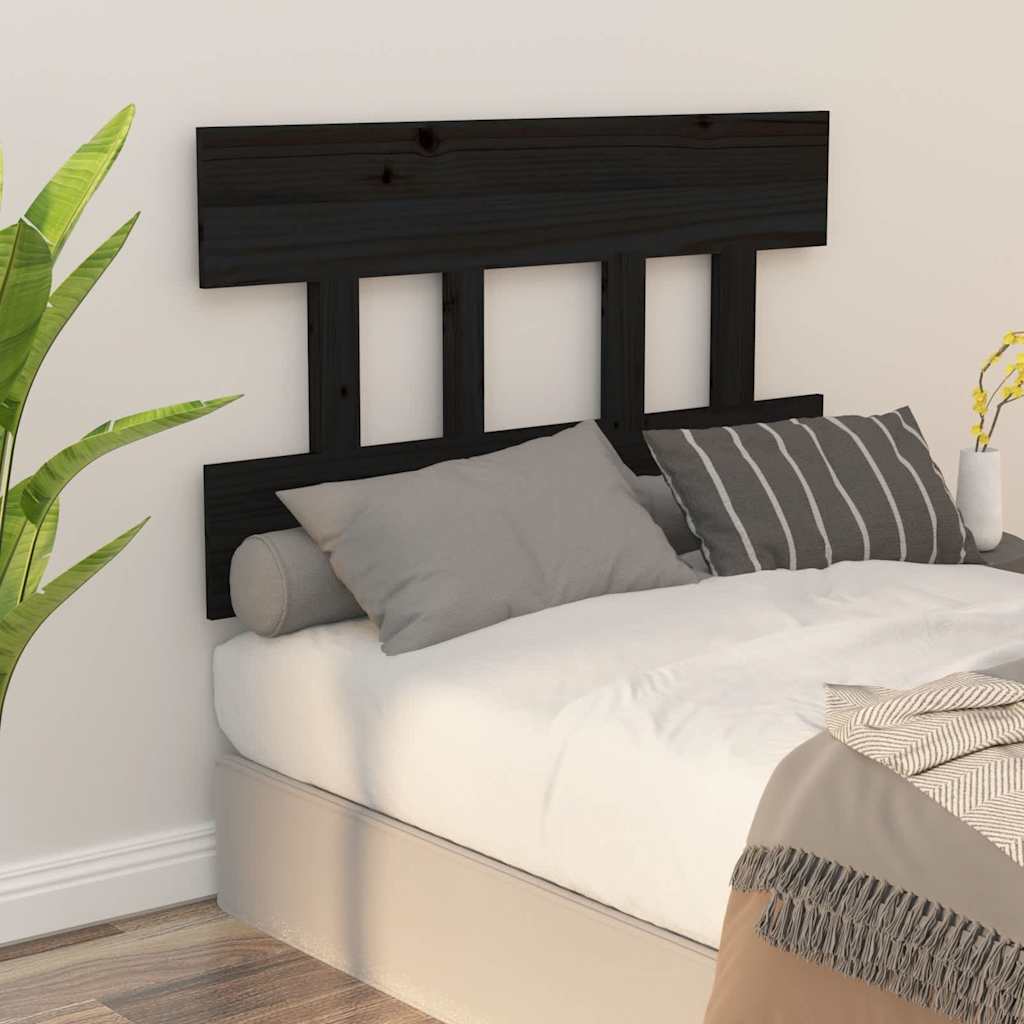 Vidaxl hoofdbord 93,5x3x81 cm massief grenenhout zwart