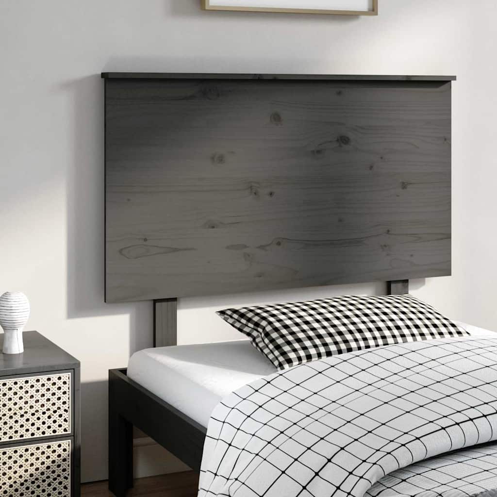 Vidaxl hoofdbord 104x6x82,5 cm massief grenenhout grijs