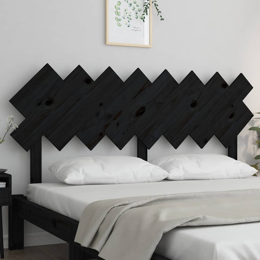 Vidaxl hoofdbord 159,5x3x80,5 cm massief grenenhout zwart