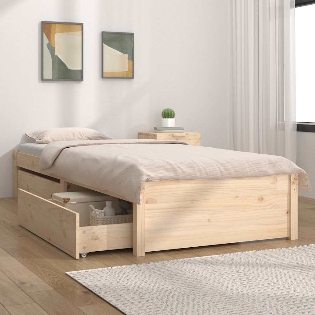 Vidaxl bedframe met lades 75x190 cm