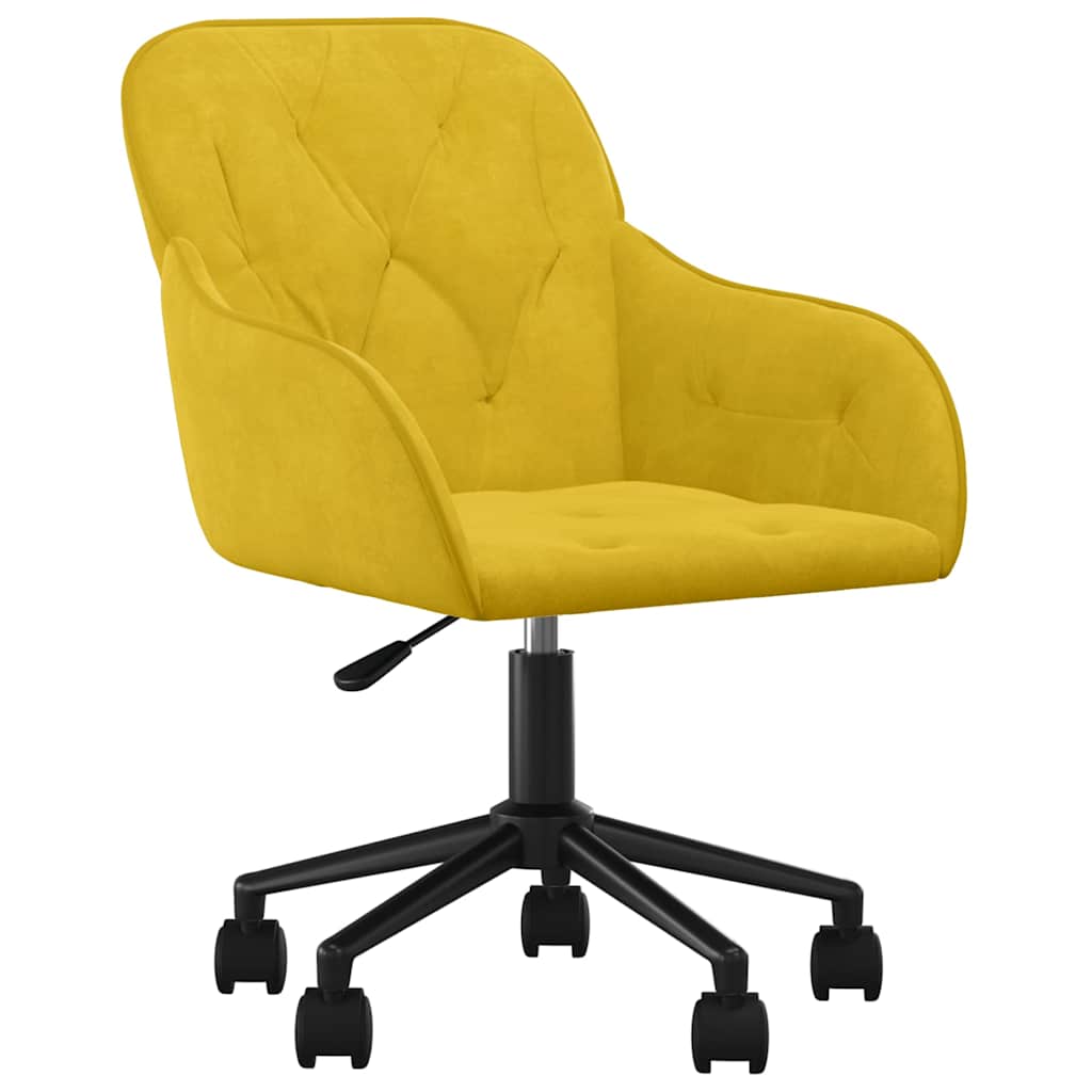Vidaxl eetkamerstoelen draaibaar 2 st fluweel geel