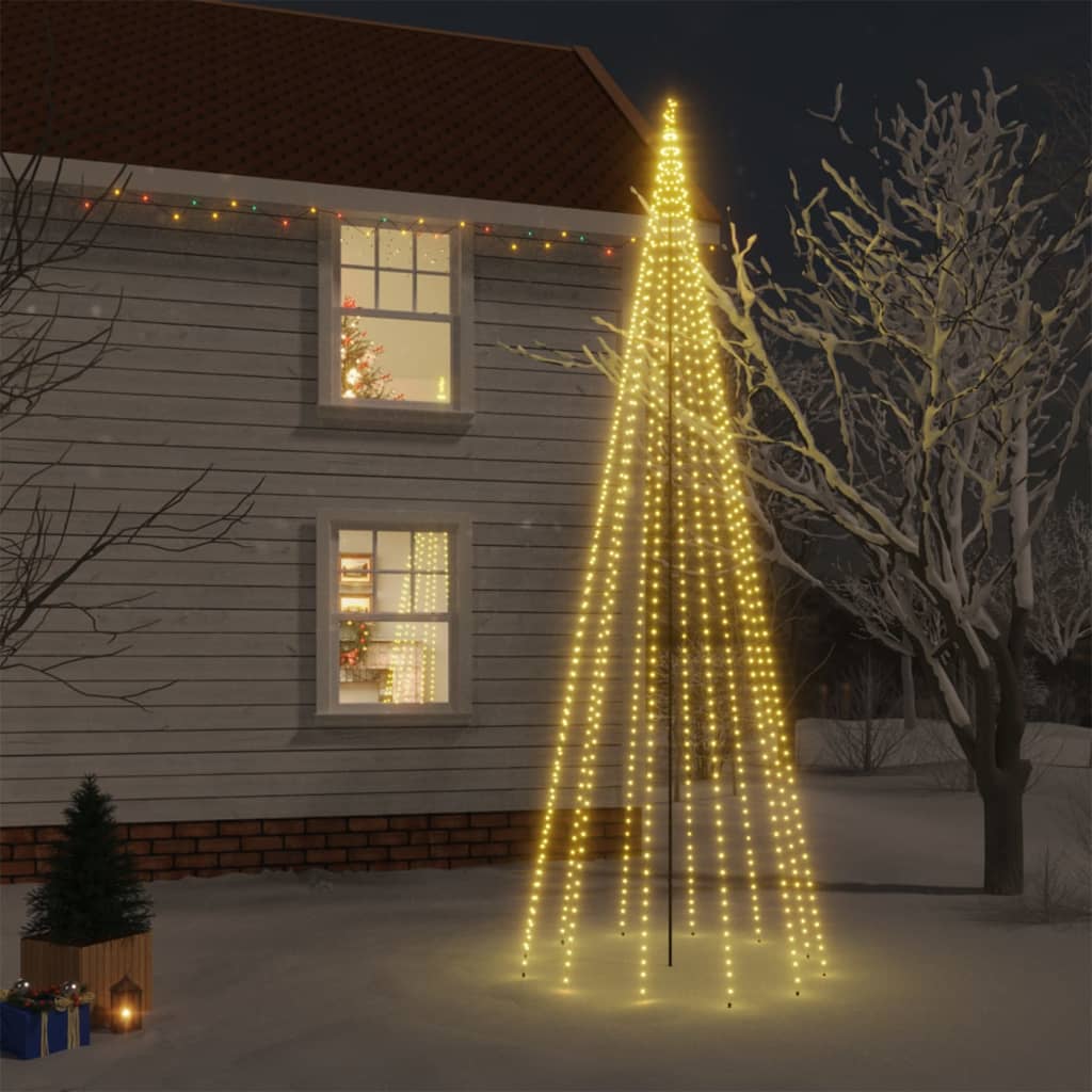 VIDAXL Weihnachtsbaum mit Erdungsstift 732 LEDs warm weiß 500 cm