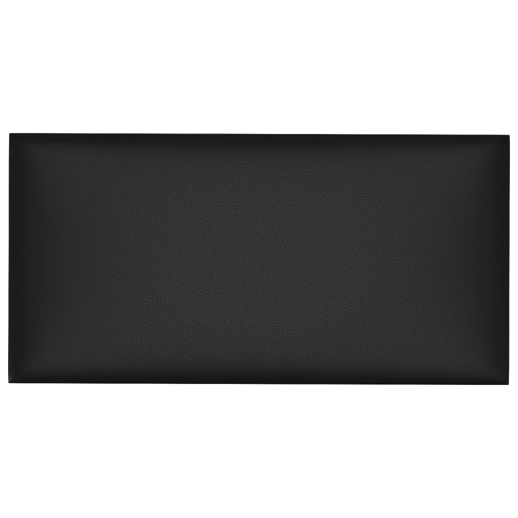 Vidaxl Wandpaneele 12 Stcs 0,54 m² 30 x 15 cm künstliches Leder schwarz